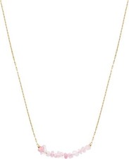 Collier en Plaqué Or 18 carats - Pierre Naturelle Quartz Rose