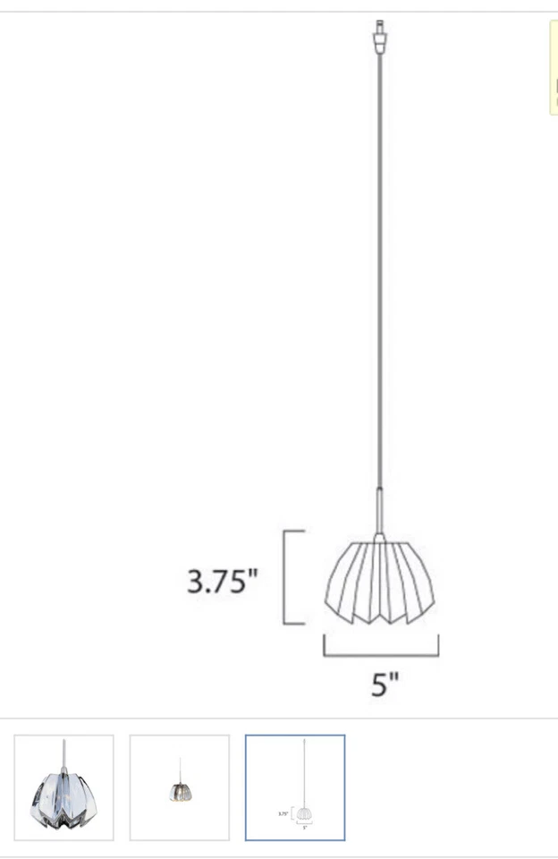 ET2 Minx 1 Luz Colgante Espejo Cromo EP96013-56SN Flor Foto 4 de 4