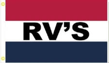 3X5 RV'S RED WHITE BLUE RV 100D FLAG W/ GROMMETS
