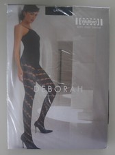 New  Unopened: Wolford Deborah Tights Size L 40 Den Color: Black/Black