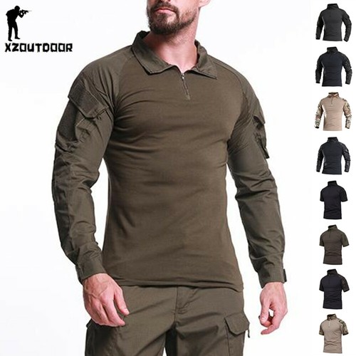 Mens Airsoft Tactical Shirt Army T 