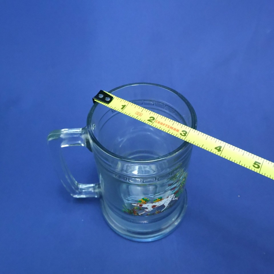 Vintage 1970s Princess House Heavy Glass Mug Beer Stein Hunting Dog 5.