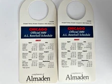 Set of 2 - 1989 Chicago White Sox Bottleneck Schedule - Almaden Vineyards