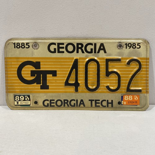 Vintage 1985 GT Tech University License Plate Tag EXPIRED eBay
