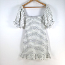 Suboo womens dress size L bodycon grey striped stretch short sleeve 087309