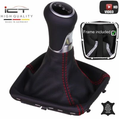 ICT Pomello Cambio Automatico Borsa Cambio per Mercedes SLK R172 Pelle Cucitura Rosso C