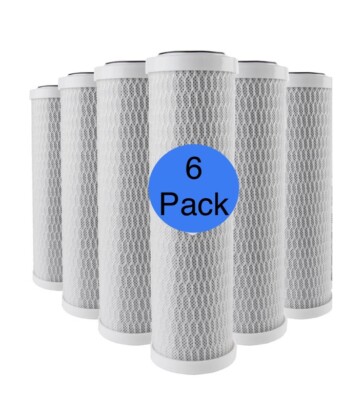 6 Pack Compatible for Flow-Pur 8 Carbon Block Filter Cartridge WCBCS-975-RV by C