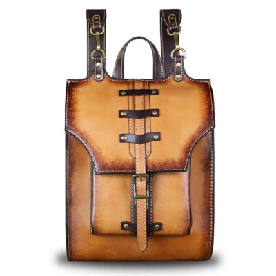 Genuine Leather Backpack Purse Men Women Vintage Casual 