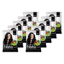 Nisha Black Hair Color Dye 10gm Natural Black Color Hair Henna pack of 10 with