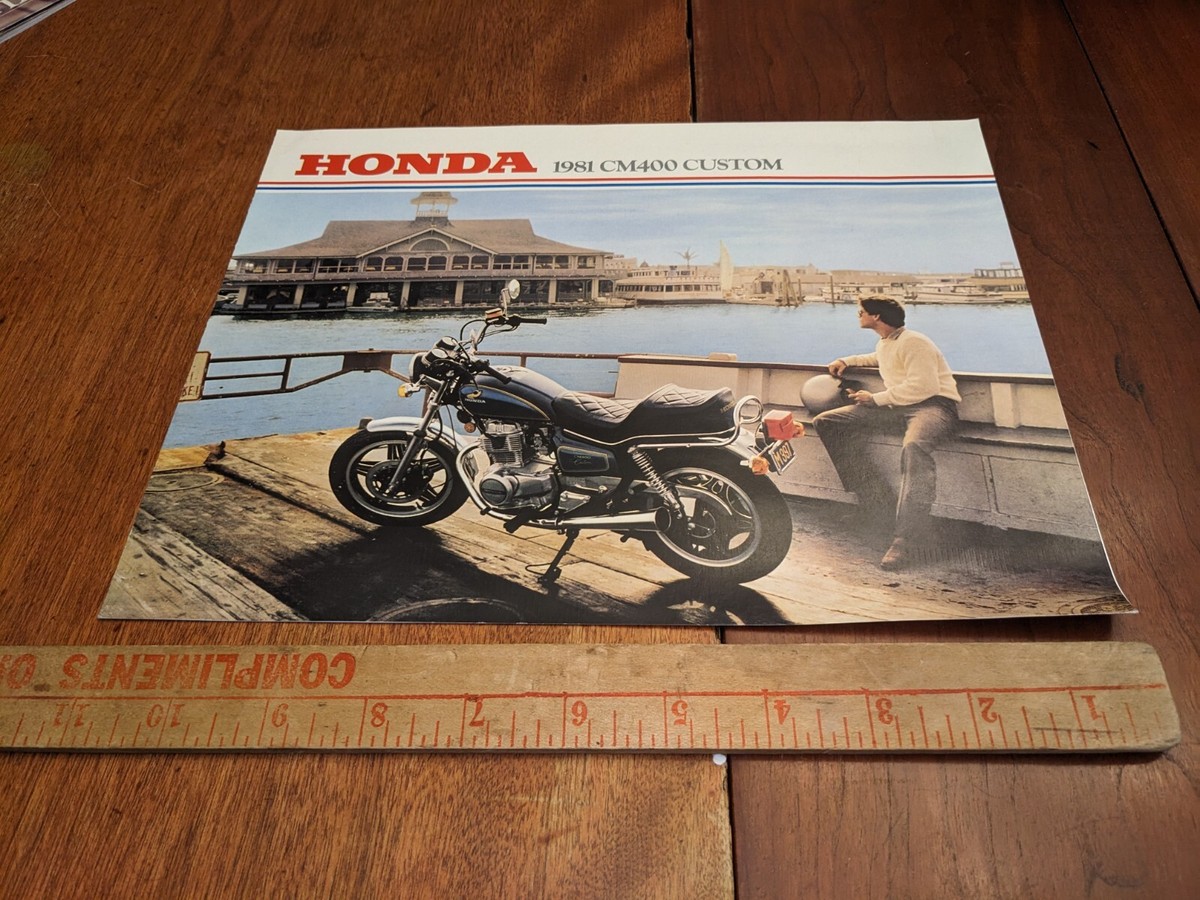 1981 HONDA CM400 CUSTOM CM400C MOTORCYCLE COLOR FOLDOUT DEARLER