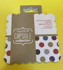 papermania capsule collection - Spots & Stripes - Jewels- Mini Notelets 24