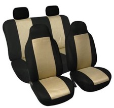 Juego completo de fundas para asientos de coche Beige 3D Air Mesh Universal Fit