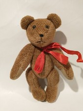 Crafted By C. Larkin Jointed Teddy Bear Plush Stuffed Toy Collectible Vtg 10"