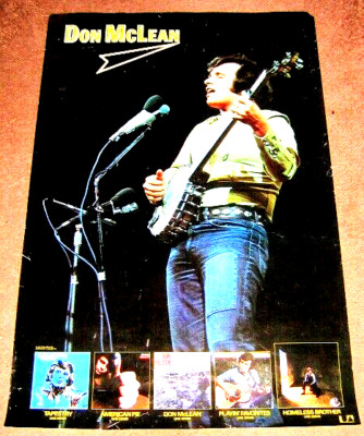 DON McLEAN STUNNING RARE U.K. RECORD COMPANY PROMO POSTER 1974 FIRST FIVE ALBUMS