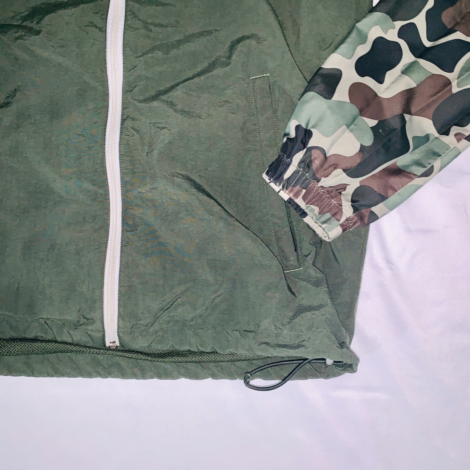 Super Rare Adidas Originals Camo Windbreaker Jacket Camouflage Green Small image 9