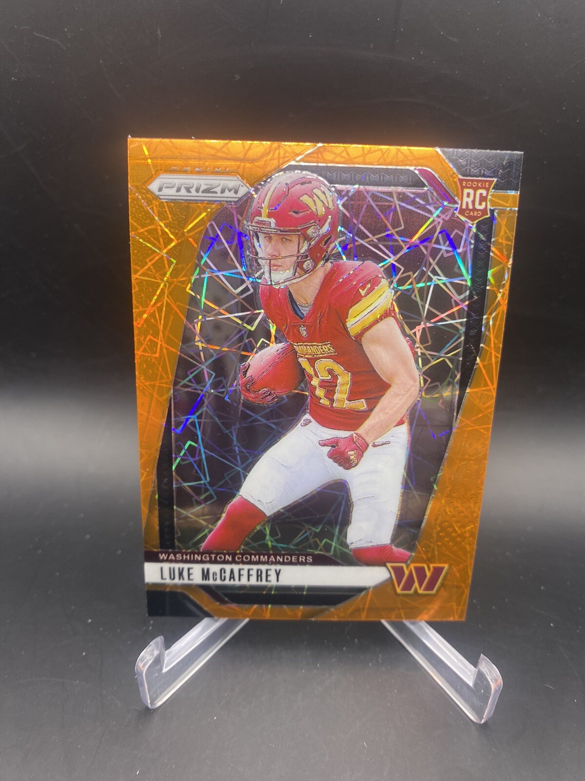 2024 Panini Prizm - Rookies Orange Lazer Prizm #367 Luke McCaffrey (RC)