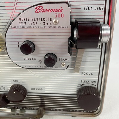Kodak Brownie 300 8mm Movie Projector Vintage 1950s Parts or