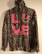 Camo Hoodie Pink New York Area Code 212 Women’s Small EUC