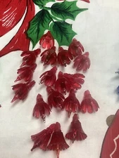 Vintage Christmas MINI LIGHT Push In Replacement Bulbs w/ Red REFLECTORS