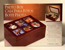 Photo Box Cherry Wood Finish Seville Classics