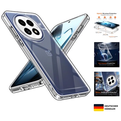 Klar Hülle für Oneplus 13, Militärschlagfest, Kratzfest, Transparent, Dünn