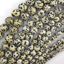 Natural Dalmatian Jasper Round Beads Gemstone 14.5" Strand 4mm 6mm 8mm 10mm 12mm