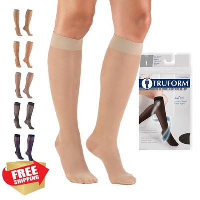 Truform Sheer Compression Stockings 8-15 mmHg Nude Large