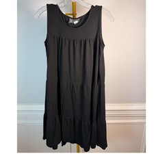 Anthropologie Saturday Sunday Black Tiered Dress | Sleeveless | Size M Boho
