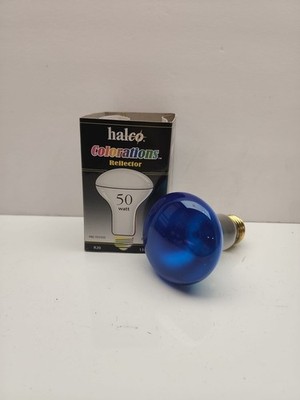 50 Watt R20 BLUE Halco Colorations Light Bulbs Accent Lighting Dimmable #9146