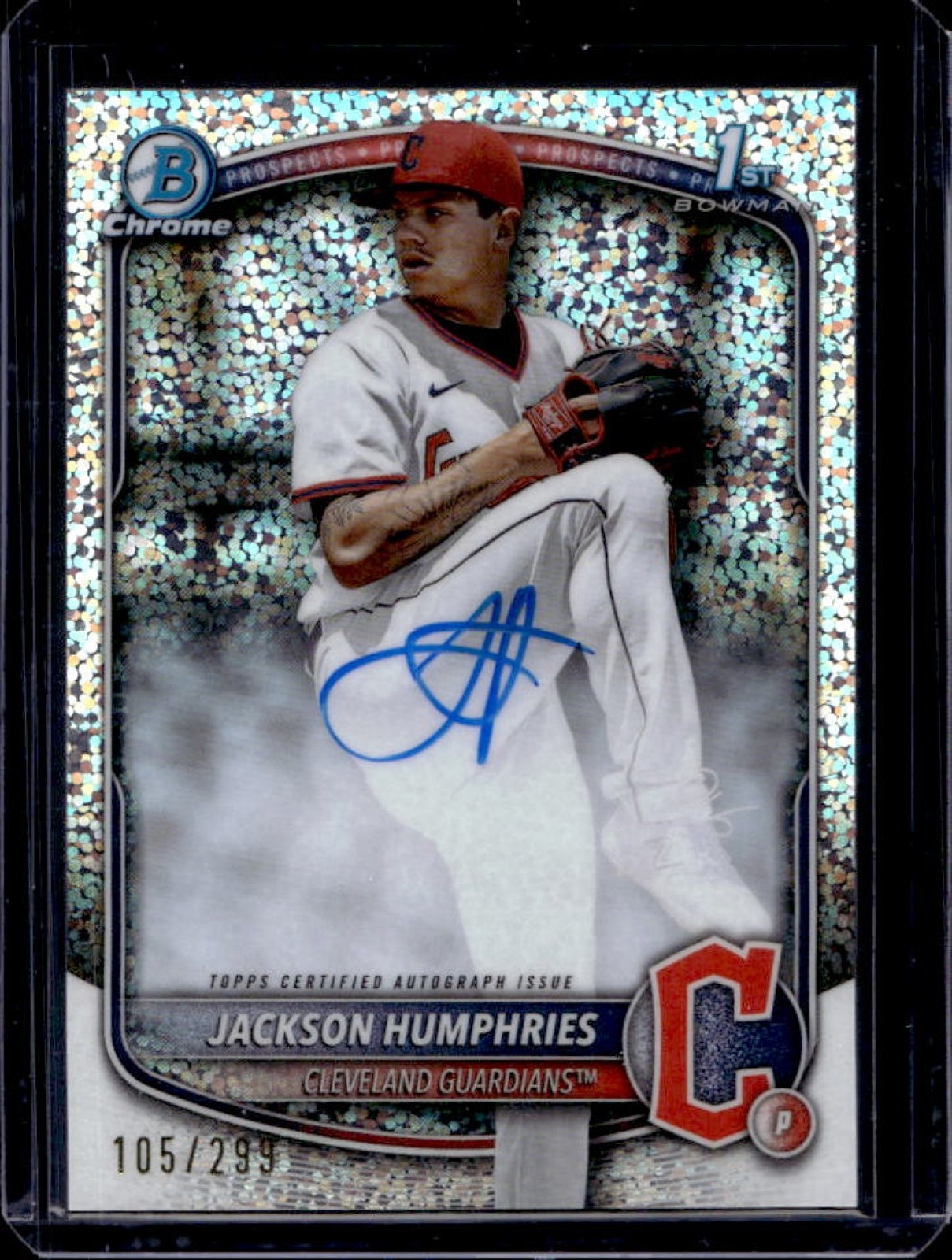 2025 Bowman Jackson Humphries Chrome Auto Speckle Refractor 1st Prospect #/299