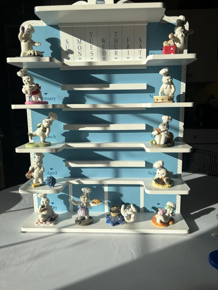 Calendario Pillsbury Doughboy con estatuillas fecha azulejos 1997 como está Foto 2 de 4