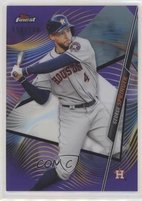2020 Topps Finest Purple Refractor 90/250 George Springer #56 4l3