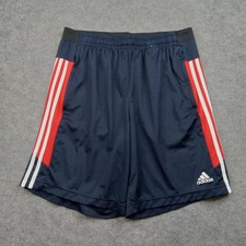 Adidas Shorts Mens Medium Navy AEROREADY Primegreen Athletic 3 Stripe Training