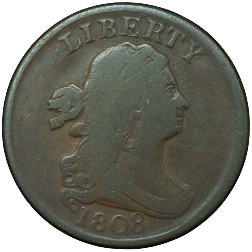 1808 Draped Bust Half Cent Fine Condition *JE