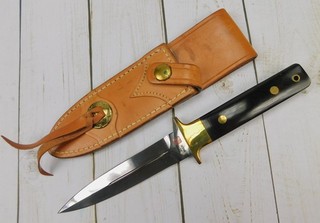 Vintage Custom Made Al Mar Seki Japan Boot Fighting Knife w/ Sheath