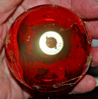 🌟 VINTAGE RAUCH 2 3/4" SANTA FACE, STARS GLITTER RED GLASS CHRISTMAS ORNAMENTS — photo 7