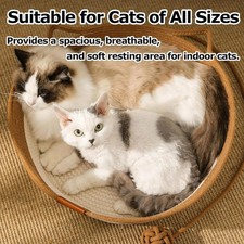 FHKPET Stimuli Handwoven Large Cat Basket Rope Cotton Round CAT BED BRAND NEW