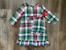 JAMMIES for your FAMILIES nwt Holiday Plaid Nightgown  Matching Doll Gown sz 3T