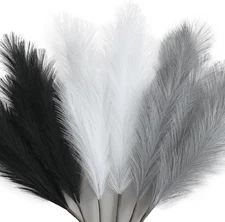 ZIFTY Black Pampas Grass Decor 6Pcs 38"/3.1FT Faux Dried Tall Fluffy Artificial 