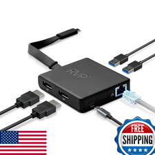 RVP USB C Docking Station Dual Monitor 6-in-1 100W Charging DisplayPort MST