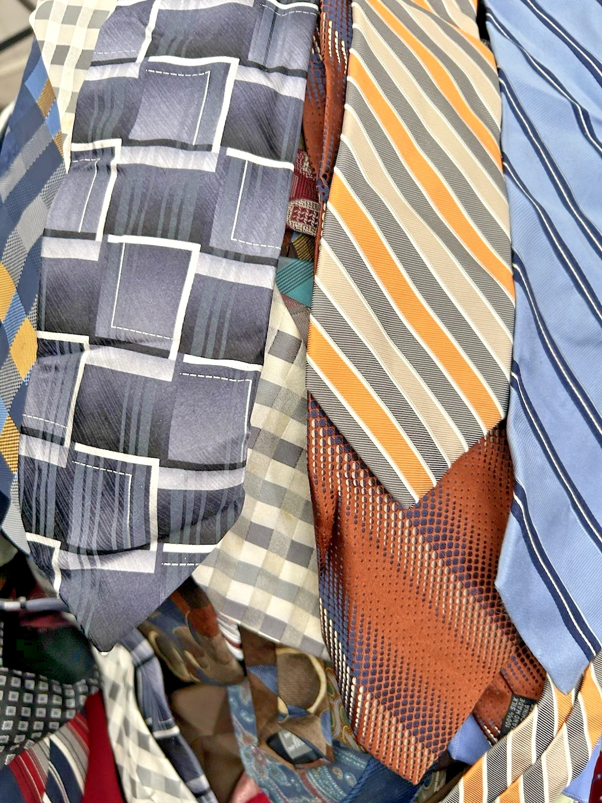 50 PC Mens Neckties Lot Bulk Wholesale Quilt Craft Only Repurpose DIY Tie Lots image 9
