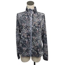 Athleta Run With It Jacket Kinetic Abstract Multi Color Green Size Medium Active