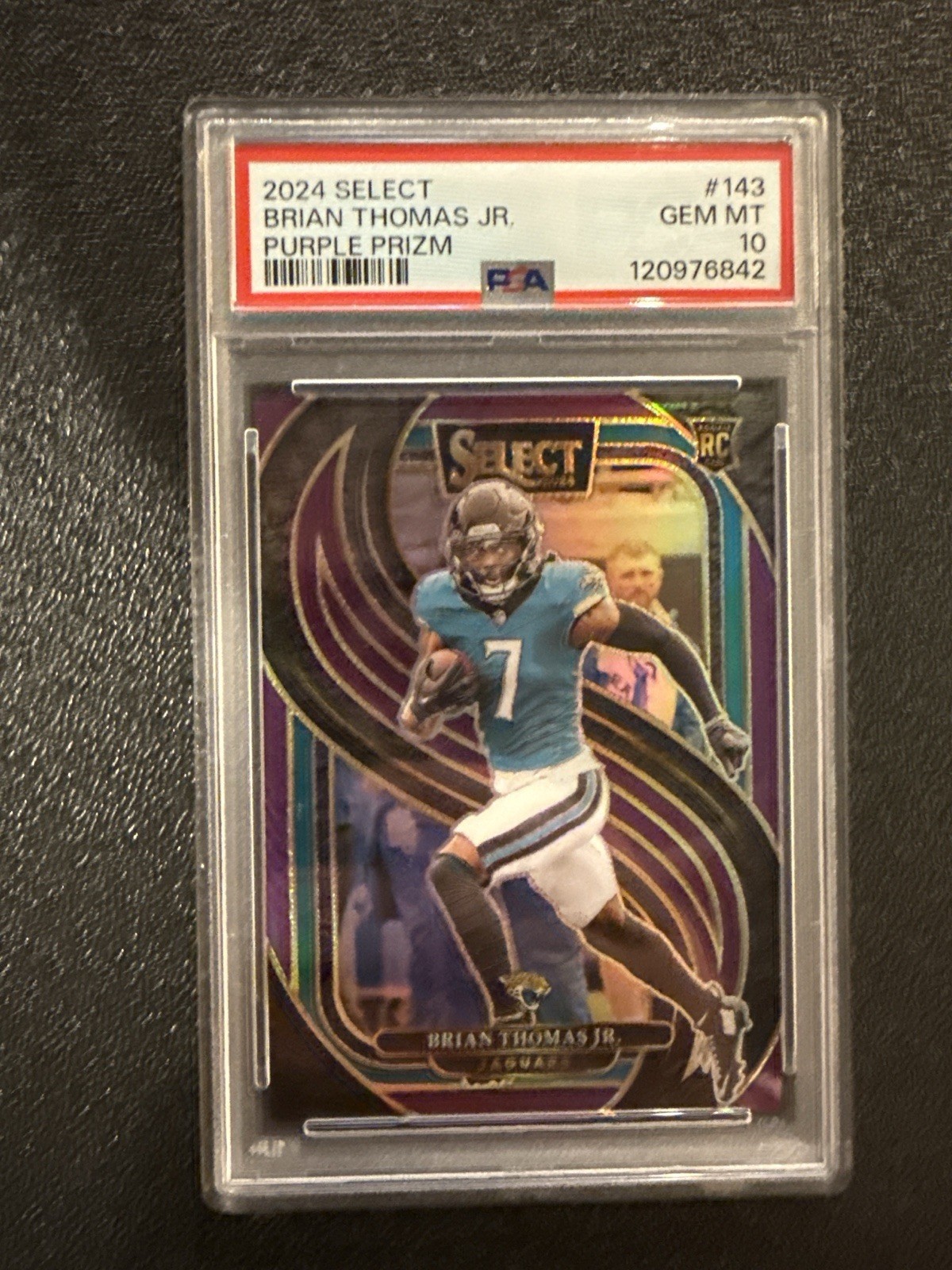 Panini 2024 Select Brian Thomas Jr. #143 Purple Prizm /75 PSA 10 Rookie