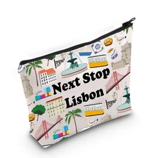 JXGZSO Lisbon Portugal Travel Gift Portugal Souvenir Gift Stop Lisbon Makeup ...