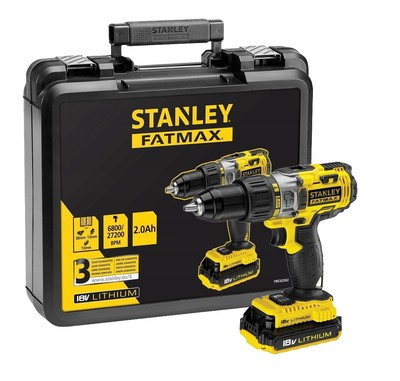 STANLEY FATMAX 18V 2X2.0AH HAMMER DRILL/DRIVER SET 22-POSITIONS