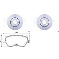 Hella Bremsscheiben + BelÄGe Vorne Passend FüR Renault Clio 3 + Grand / Modus