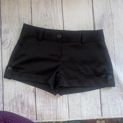 Express Women s Black Dress Shorts 4 Cuffed Career Tailored Satin Career Chic