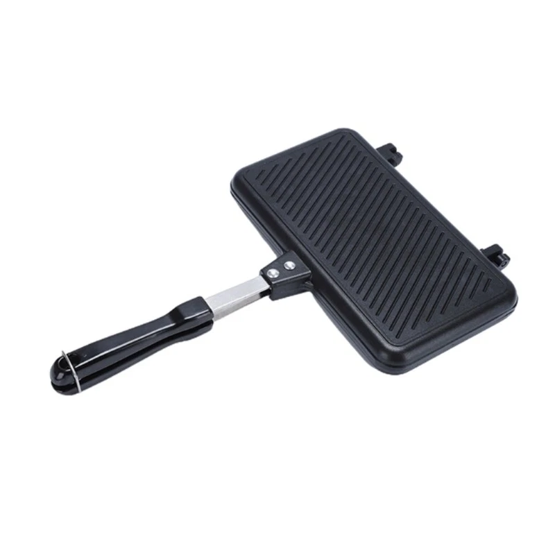 Durable Aluminium Alloy Toast Maker Frying Pan Breakfast Cooking Pan for Waffle