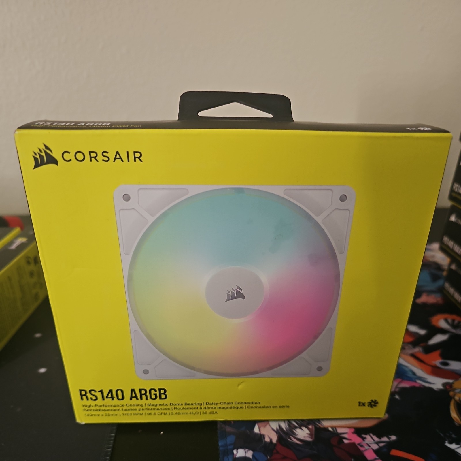 Corsair RS140 ARGB 140mm PWM Fan, White, Single Pack