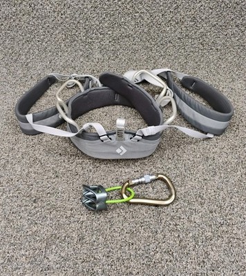 Black Diamond Primrose Climbing Harness M & ATC Belay Device & Screw Harbinger 